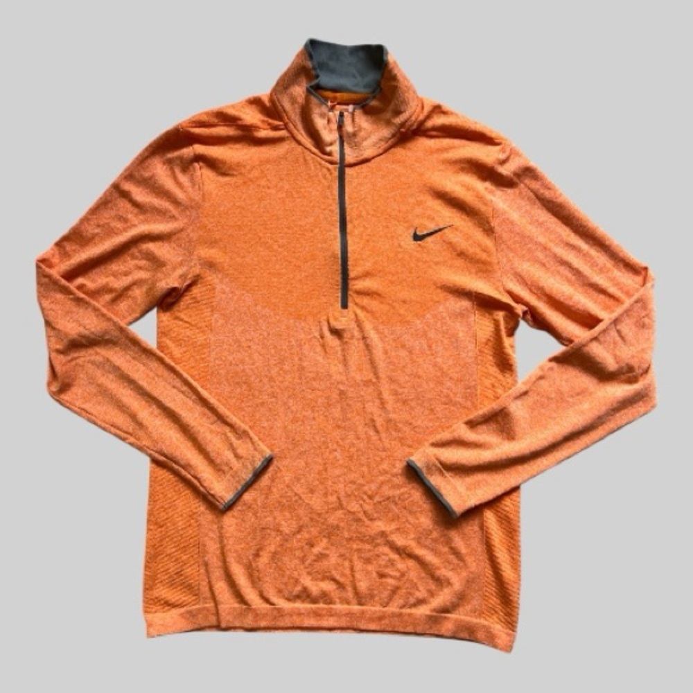 Nike Golf Modern Fit Dri-FIT Tech Orange Half-Zip Top M NEW no tag